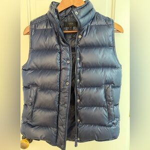 EUC J. CREW Navy Dark Blue Down Puffer Vest Spring Vest